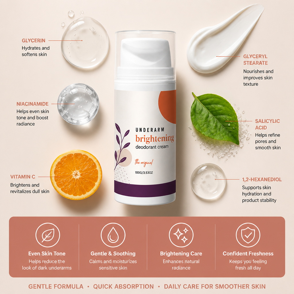 Brightening Underarm Deodorant Cream for Freshness & Smooth-Looking Skin