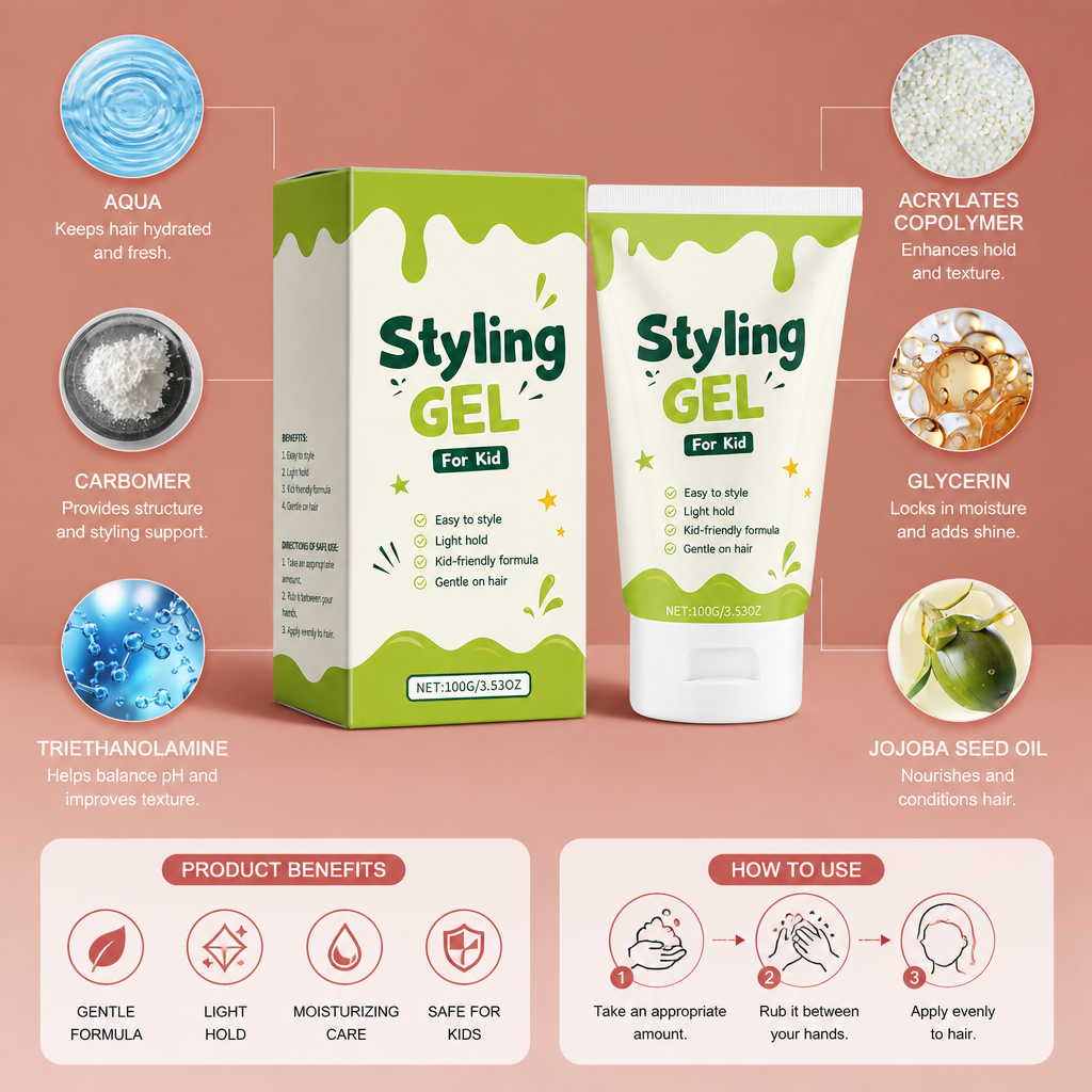 Kids Hair Styling Gel – Gentle Hold & Moisturizing Hair Care