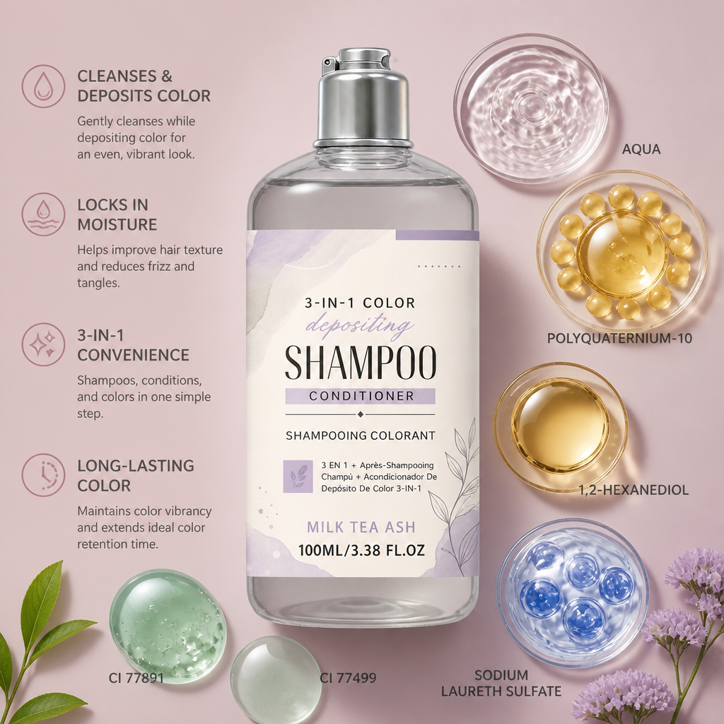 3-in-1 Color Depositing Shampoo – Cleansing Hair Color Care Formula