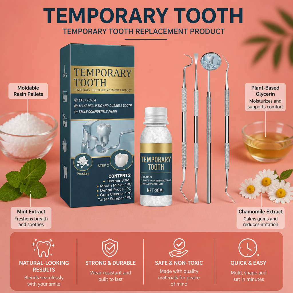 Custom Fit Temporary Tooth Repair Resin – Easy Moldable Smile Solution