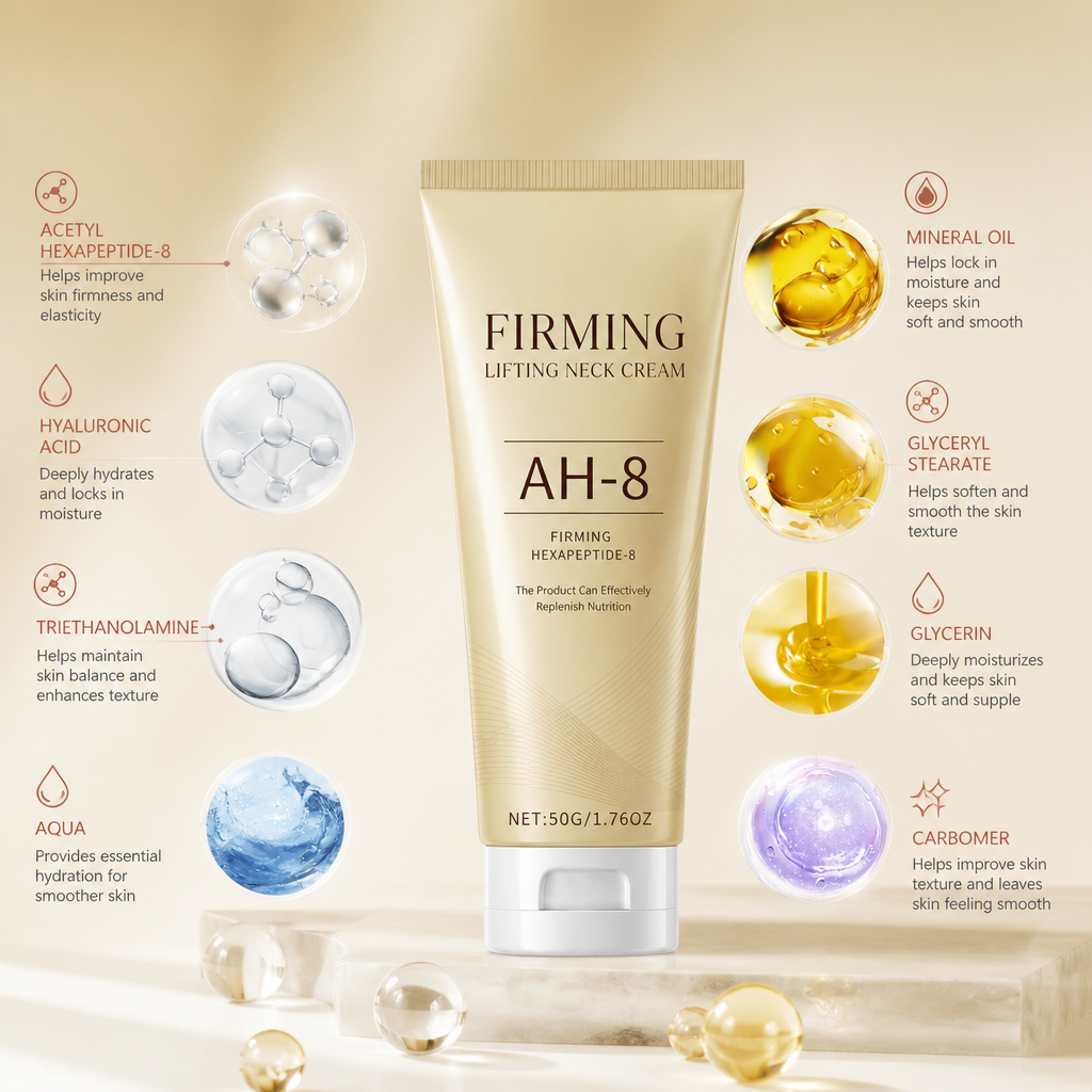 Firming Neck Cream with Peptides & Hyaluronic Acid for Smoother Skin