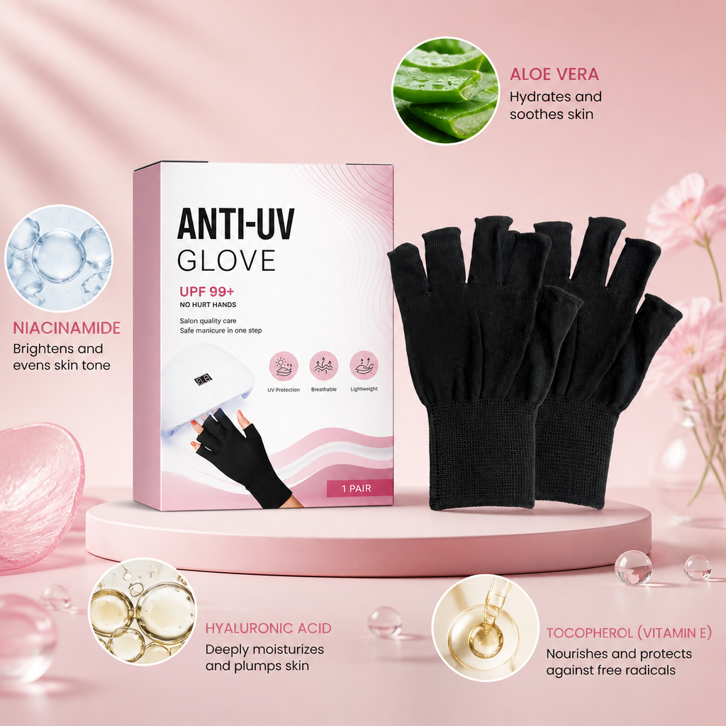UV Protective Manicure Gloves – Flexible Finger Sleeves For Nail Care