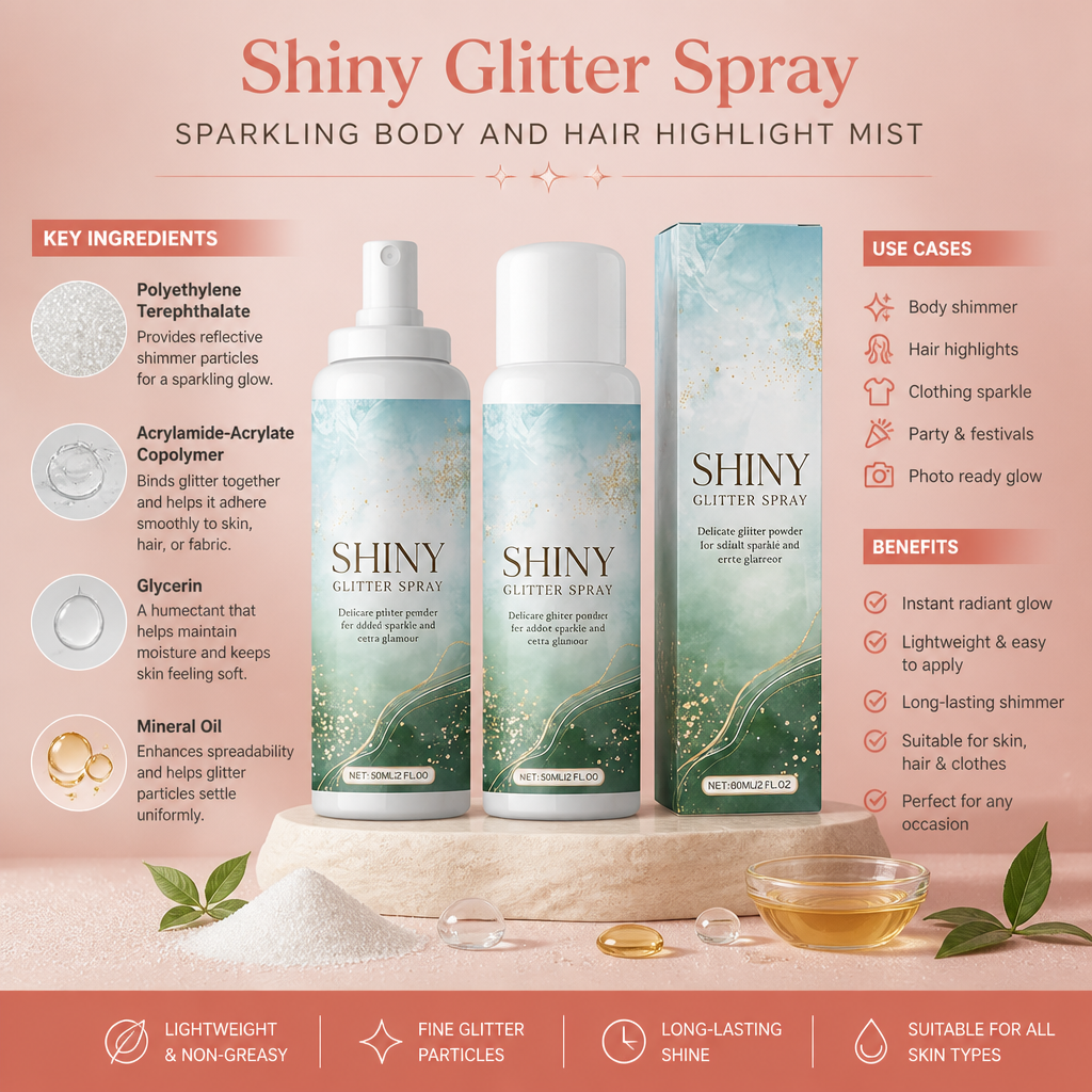 Shiny Glitter Spray – Sparkling Body And Hair Highlight Mist