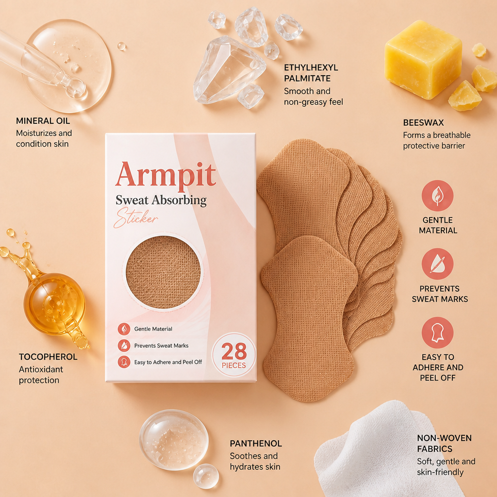 Ultra-Thin Underarm Sweat Absorbing Pads for All-Day Freshness