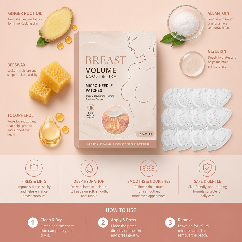 Firming Breast Care Patch with Ginger & Vitamin E for Smoother Skin