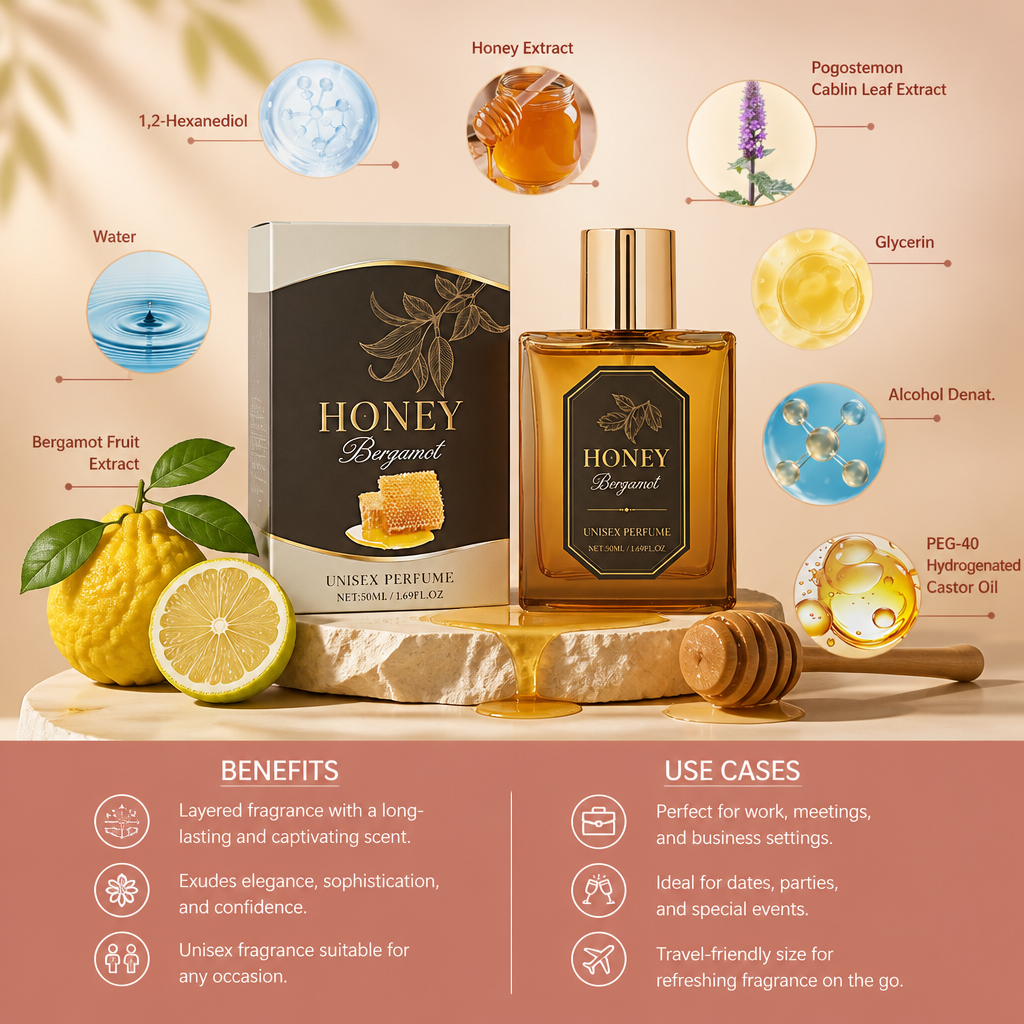 Honey Bergamot Perfume – Elegant Unisex Fragrance With Warm Notes
