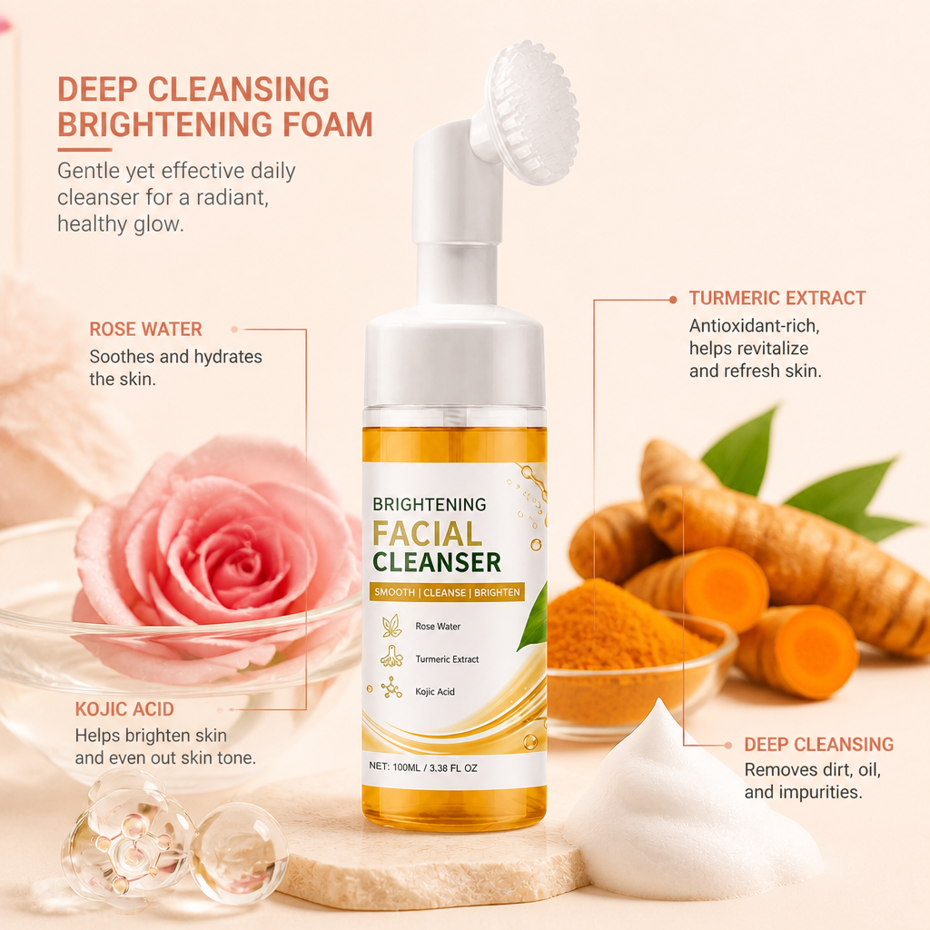 Turmeric & Kojic Acid Facial Cleanser – Deep Cleansing Brightening Foam