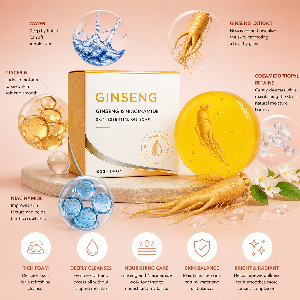 Ginseng & Niacinamide Facial Soap for Clean, Soft & Balanced Skin