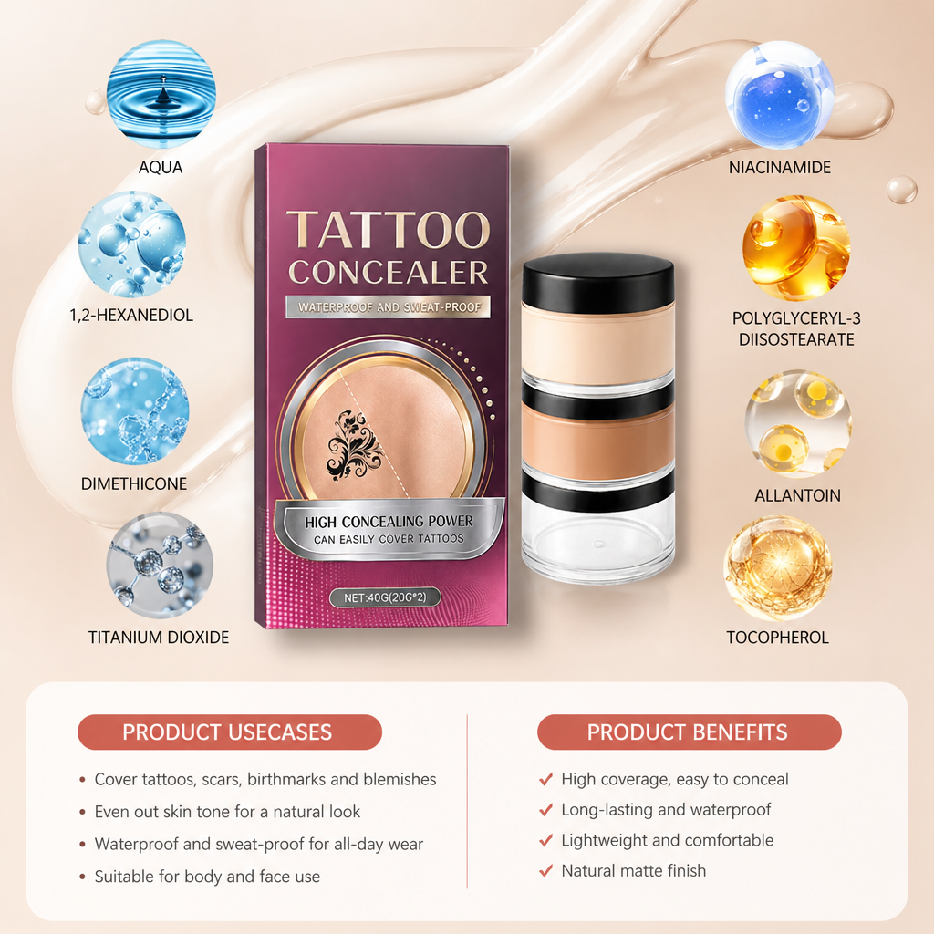 Waterproof Tattoo Concealer – High Coverage Body Makeup For Flawless Skin