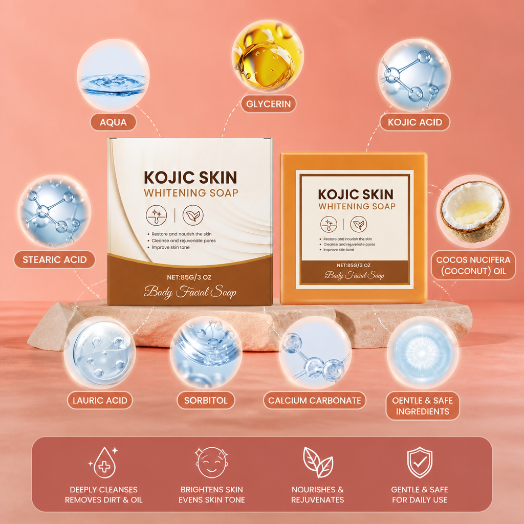 Kojic Brightening Soap Bar for Smooth, Radiant Face & Body