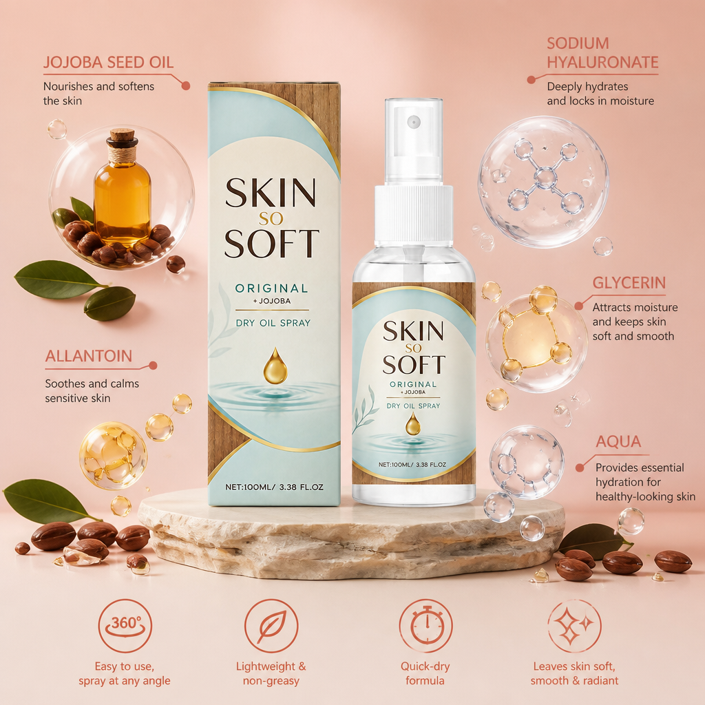 Jojoba Dry Oil Body Spray – Lightweight Hydration for Silky Smooth Skin