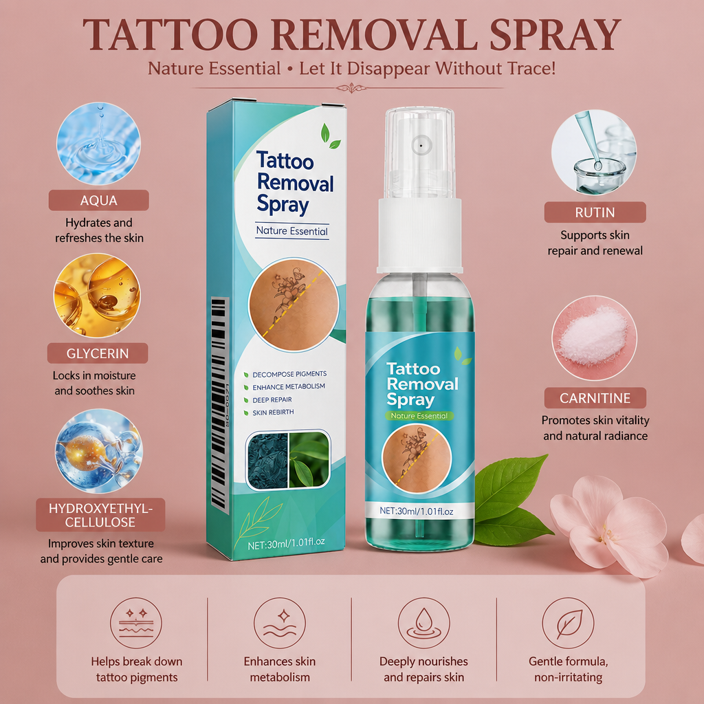 Tattoo Removal Spray – Gentle Skin Care Formula For Tattoo Appearance