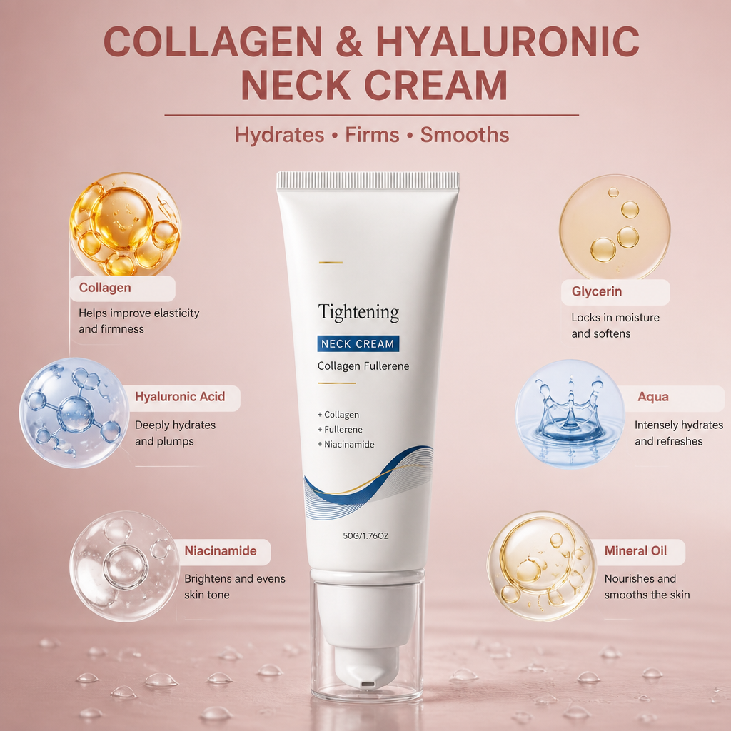 Collagen & Hyaluronic Neck Cream – Hydrates and Smooths the Look of Skin