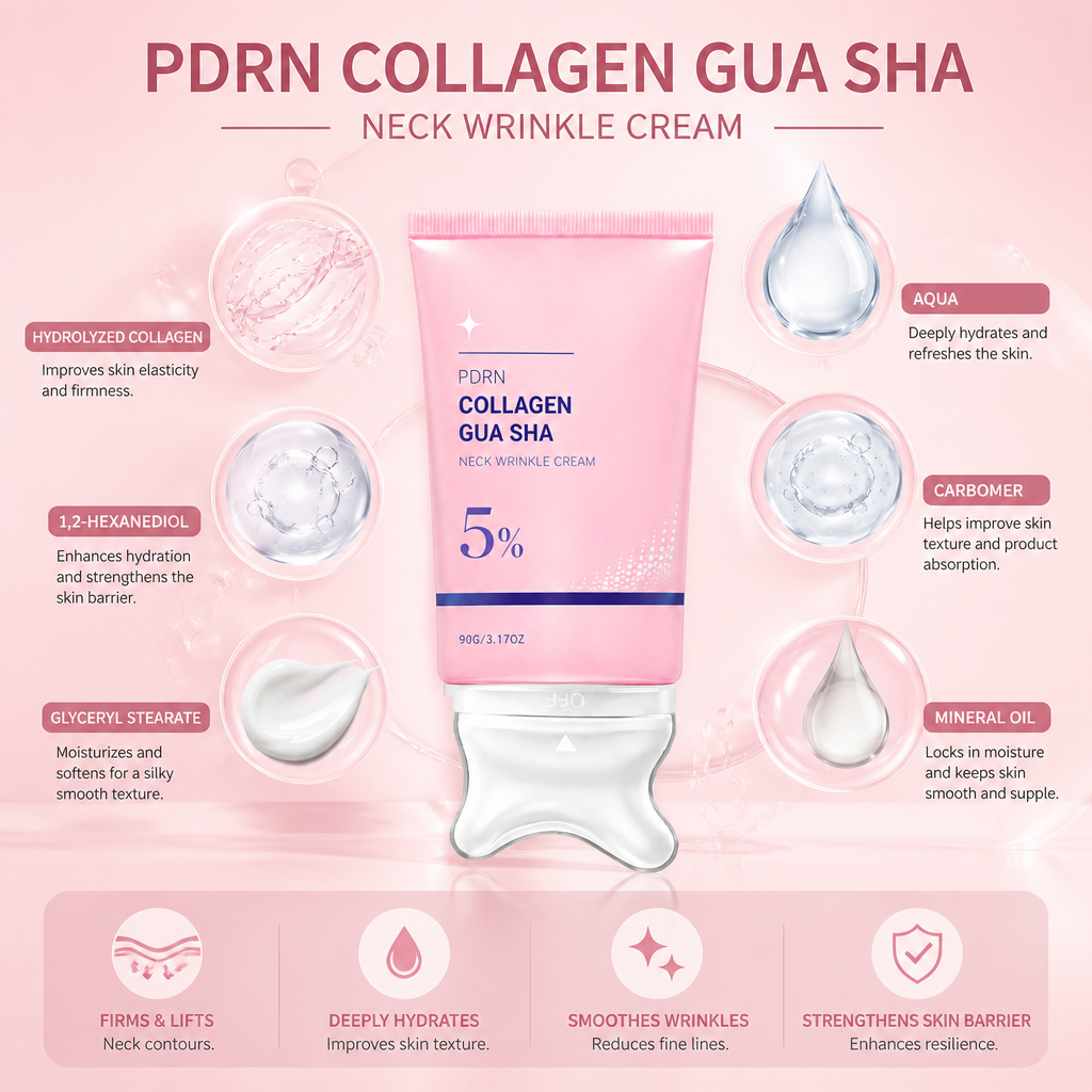 Collagen Neck Cream with Massage Applicator – Hydrates & Smooths Neck Skin