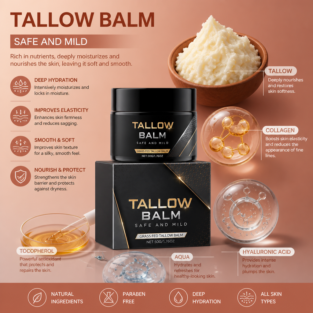 Tallow Balm – Nourishing Collagen Moisturizer For Smooth, Hydrated Skin