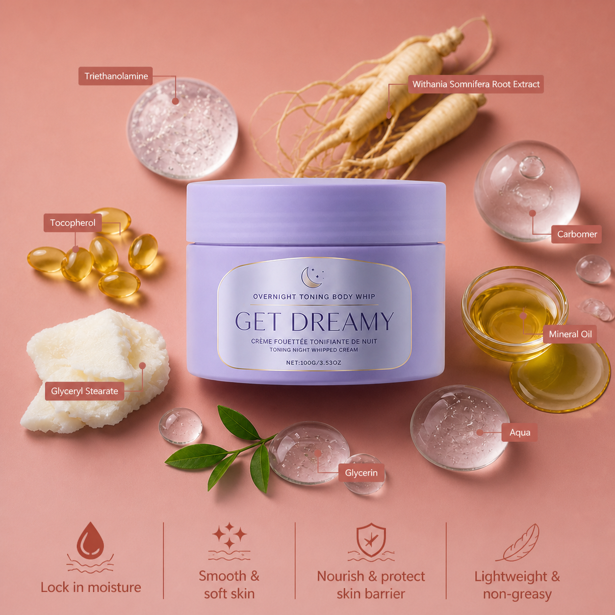 Overnight Body Whip Cream – Nourishing Formula for Soft, Smooth Skin