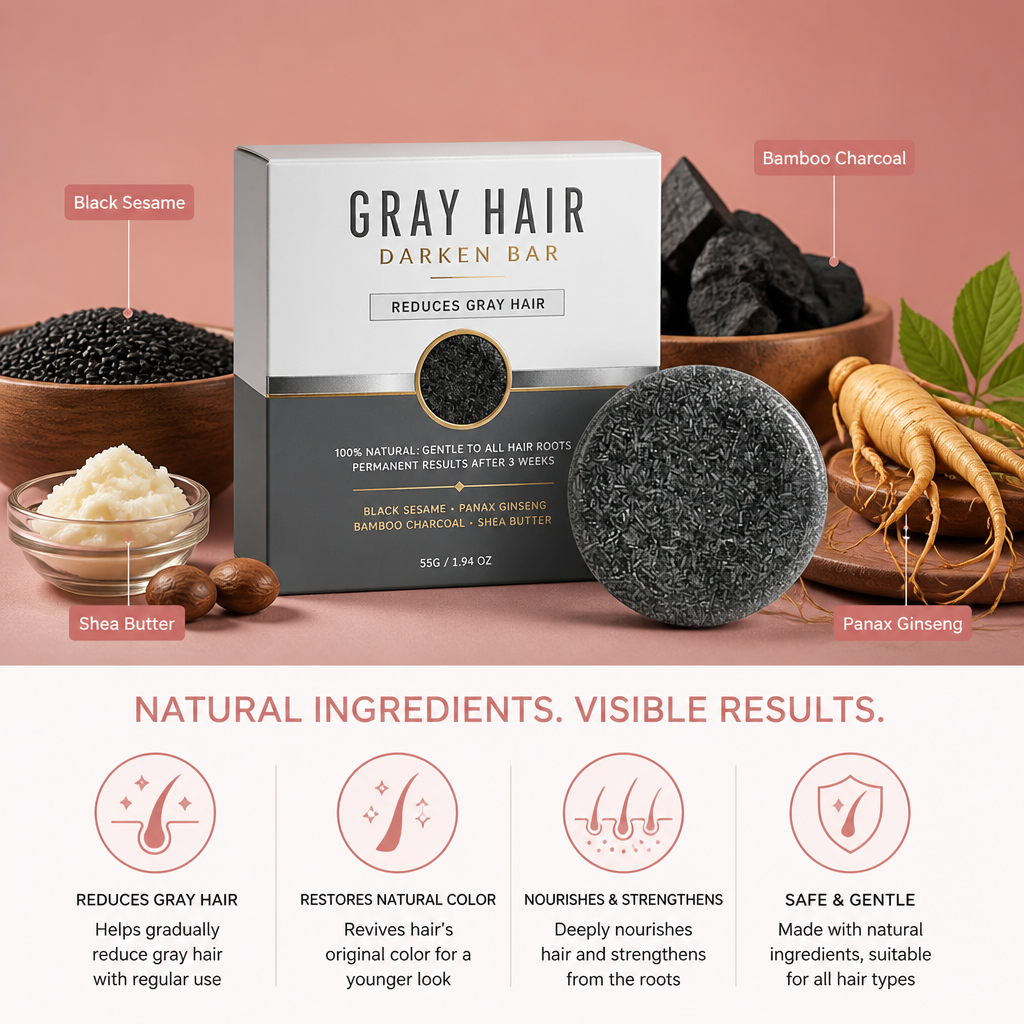 Charcoal Darkening Shampoo Bar for Refreshed Hair Color