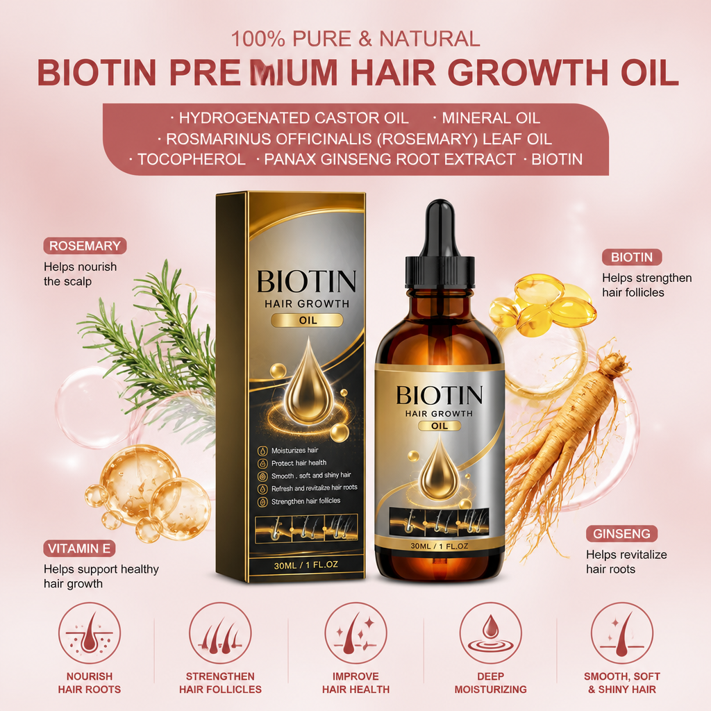 Biotin Hair Growth Oil for Nourished and Healthy-Looking Hair