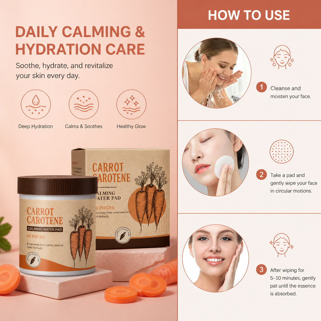 Carrot Beta-Carotene Calming Pads – Daily Hydration for Soft, Soothed Skin
