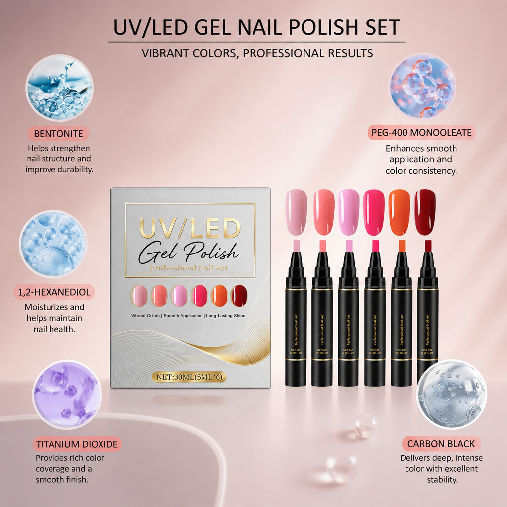 UV/LED Gel Nail Polish Set – Glossy Colors For Creative Nail Looks