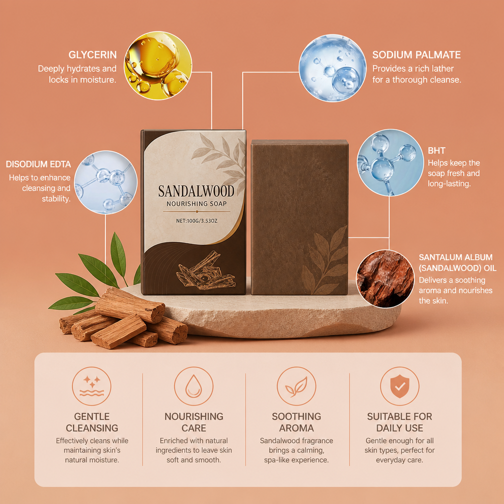 Sandalwood Nourishing Soap – Gently Cleanses for Soft, Smooth Skin