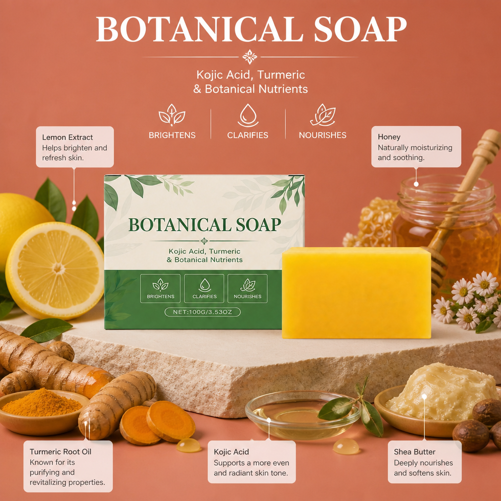 Botanical Kojic & Turmeric Soap – Gently Cleanses for Radiant-Looking Skin