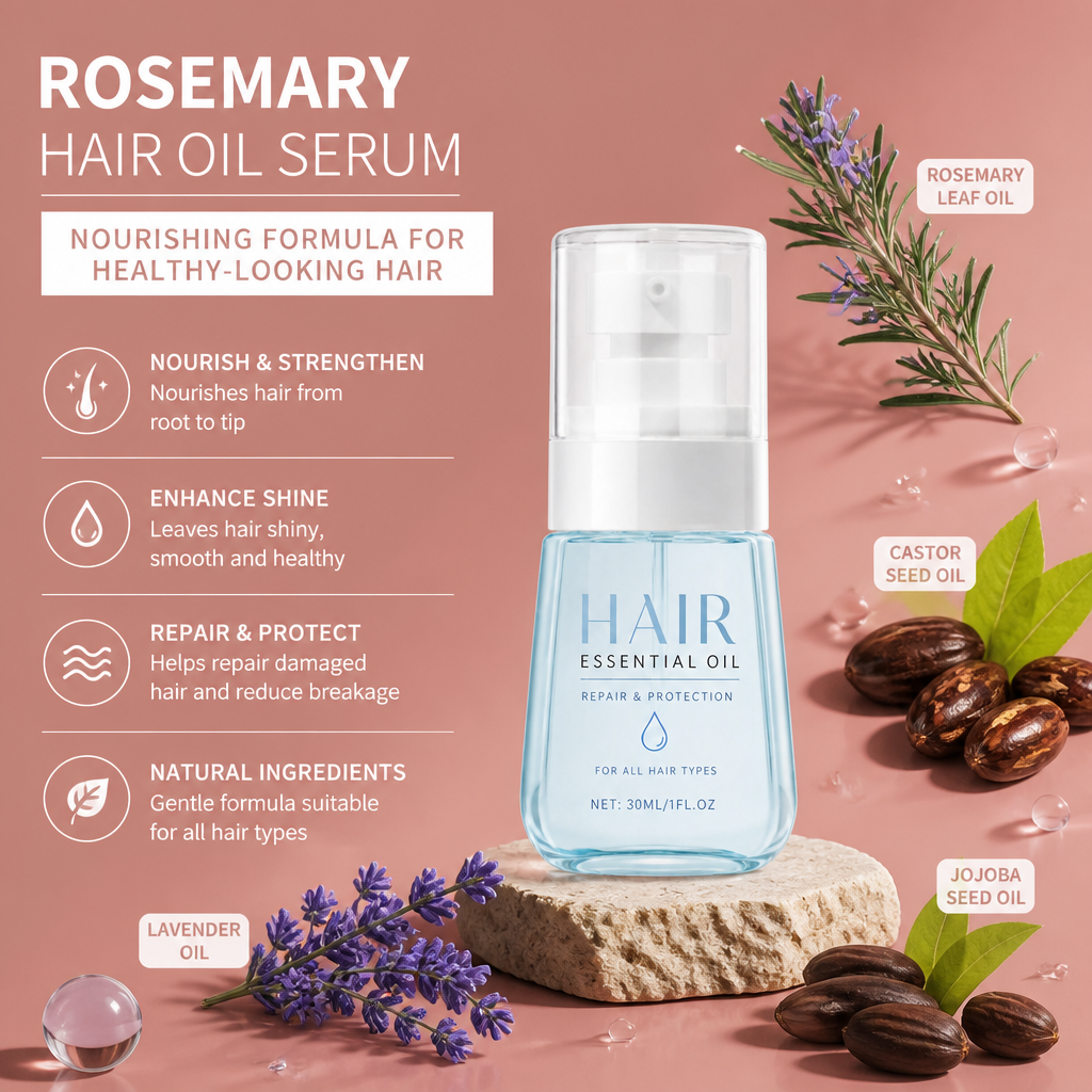 Rosemary Hair Oil Serum – Nourishing Formula for Healthy-Looking Hair