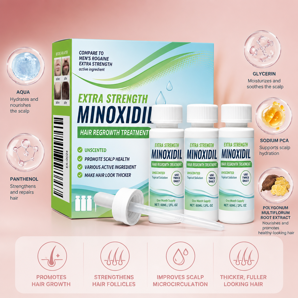 Minoxidil Hair Growth Support Serum – Scalp Care Formula For Fuller-Looking Hair