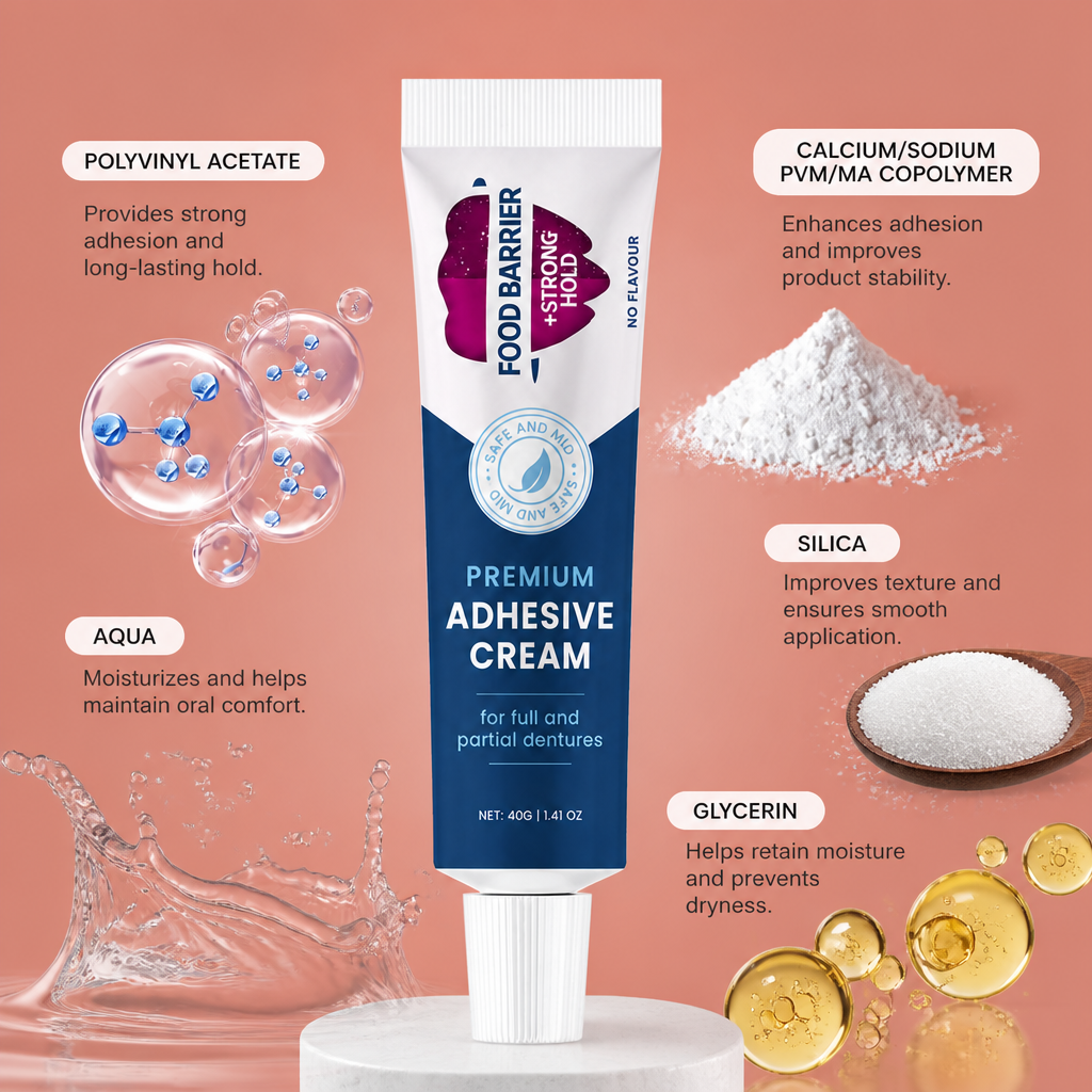 Premium Denture Adhesive Cream – Strong Hold For Comfortable Wear