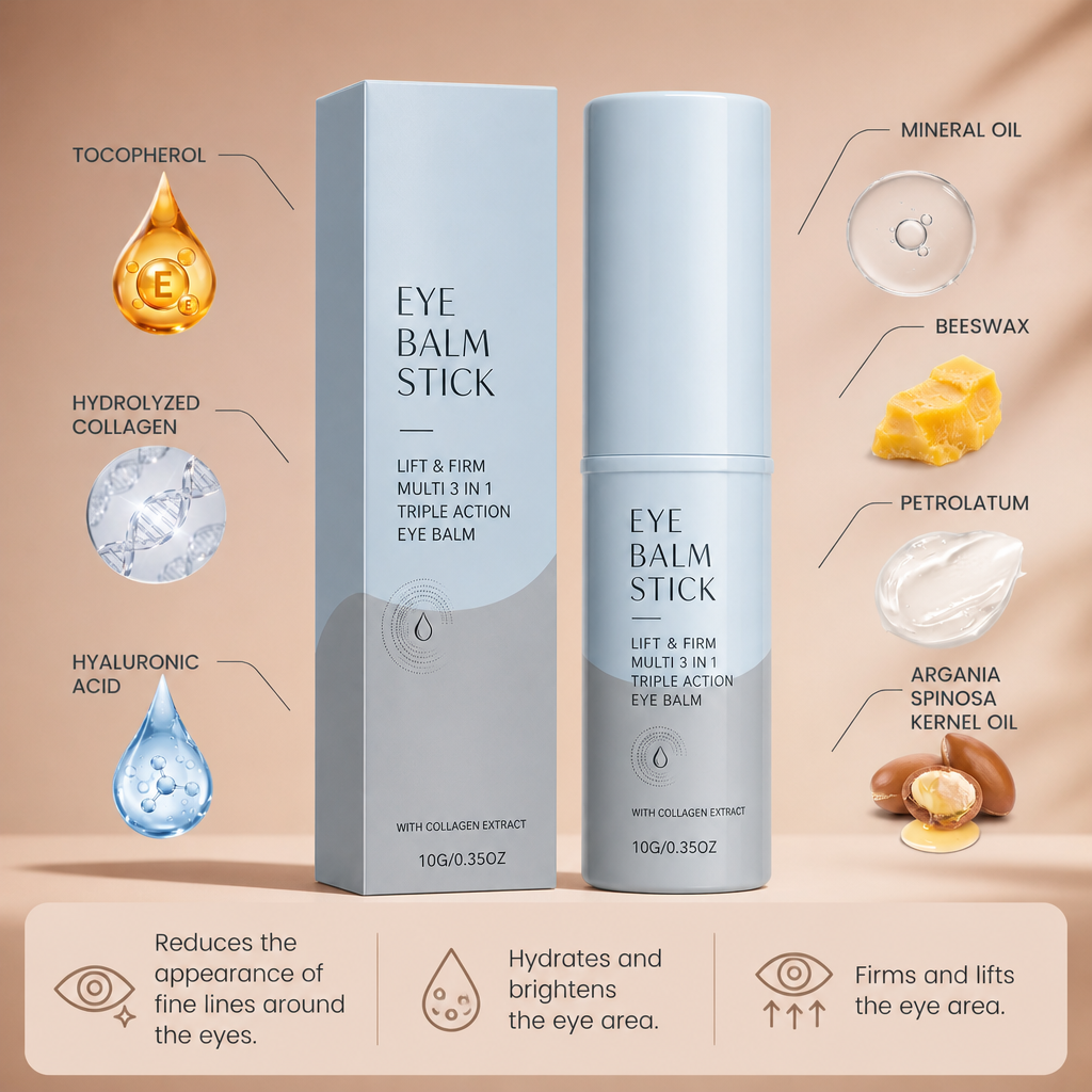 Collagen & Hyaluronic Acid Eye Balm Stick for Firm, Hydrated Skin
