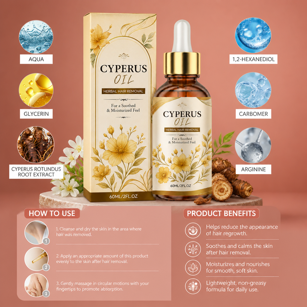 Cyperus Rotundus Hair Removal Oil – Smooth Skin Care Formula