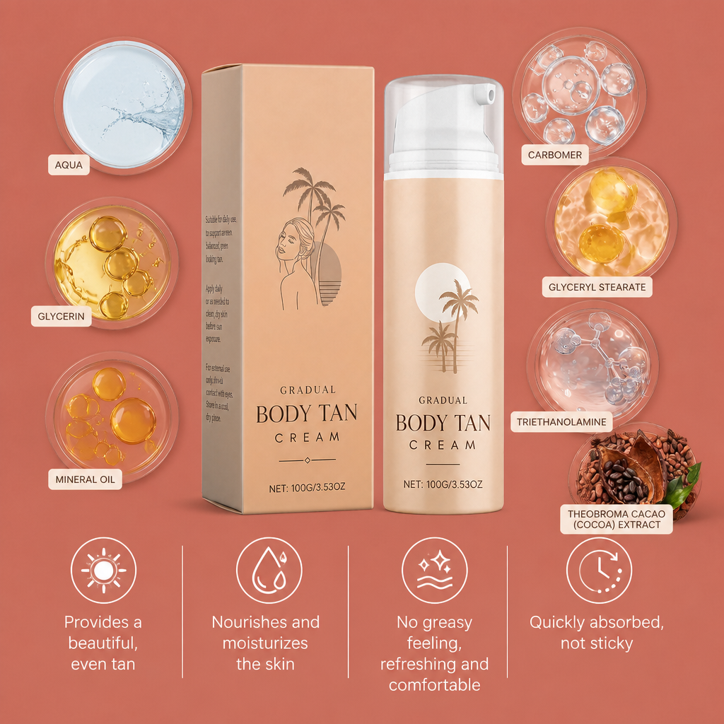Self-Tanning Body Cream – Hydrating Formula For A Natural Bronze Glow