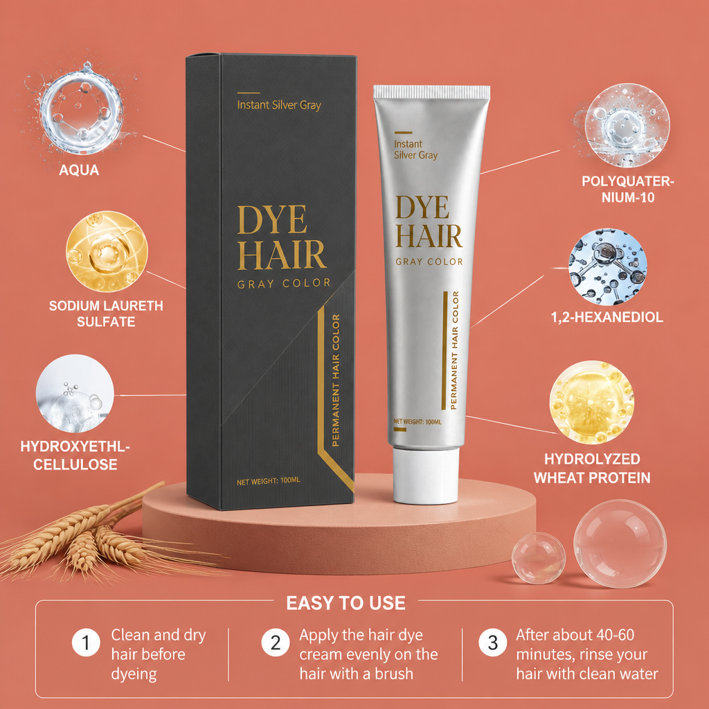 Silver Blonde Hair Dye Cream – Long-Lasting Cool Tone Color Treatment