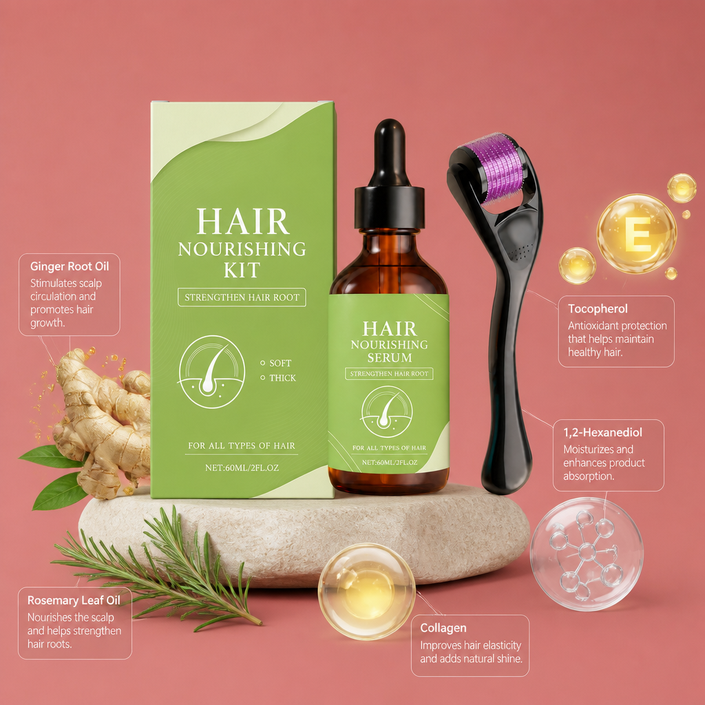 Ginger & Rosemary Hair Nourishing Serum – Botanical Scalp Care Formula