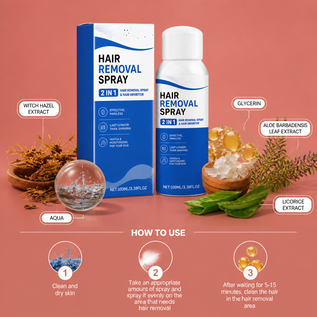 Gentle Hair Removal Spray – Smooth Skin Care Formula With Fresh Fragrance