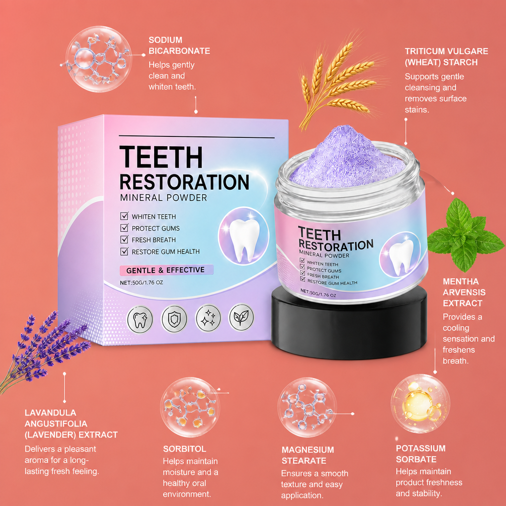 Mineral Teeth Whitening Powder – Gentle Daily Oral Care Formula