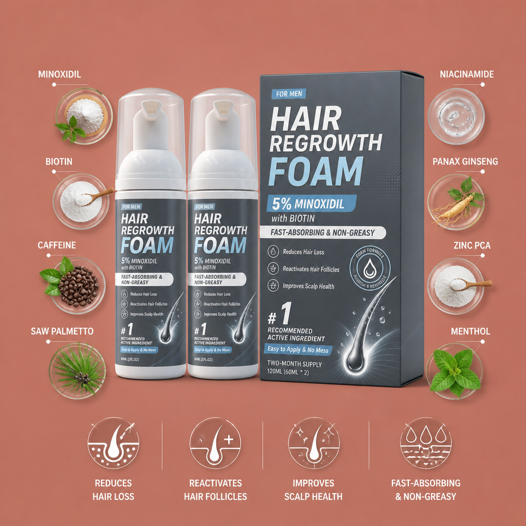 Hair Regrowth Foam – Lightweight Formula For Fuller-Looking Hair