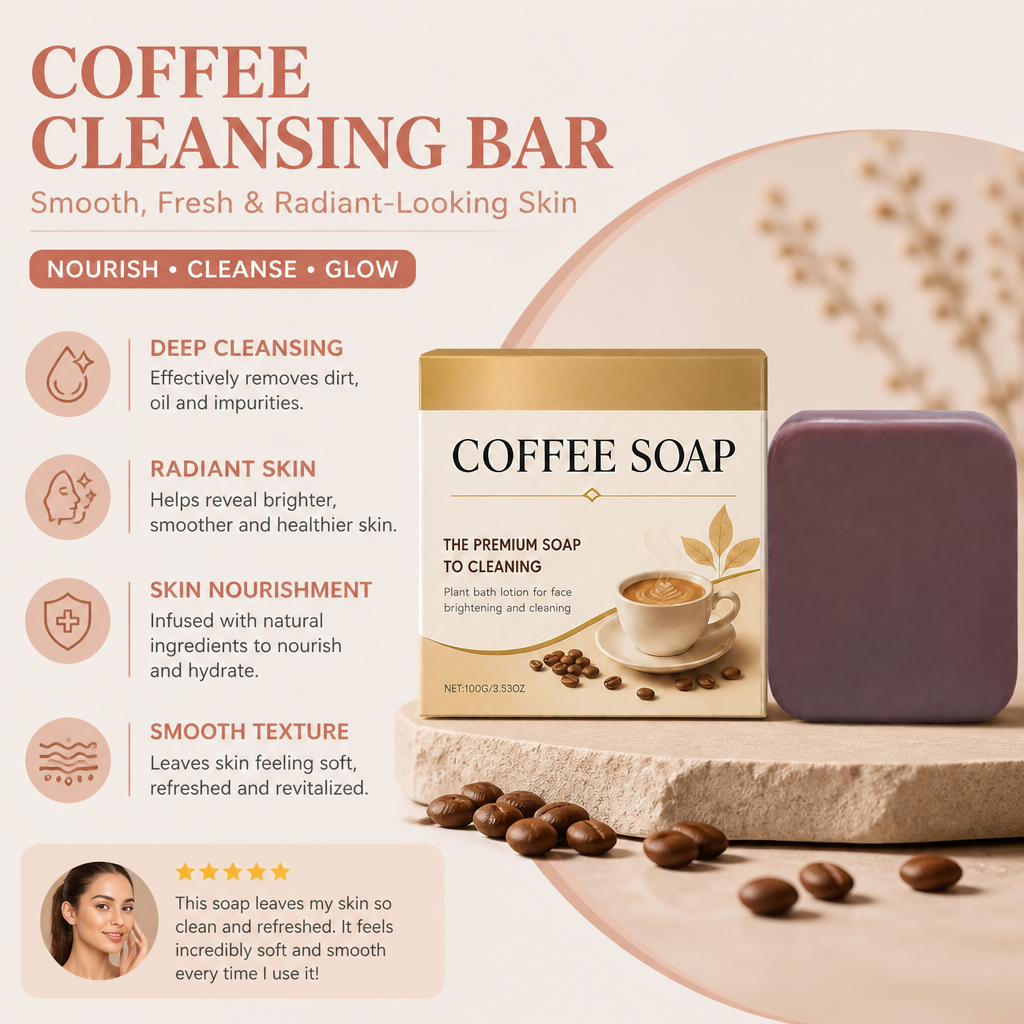 Coffee Cleansing Bar for Smooth, Fresh & Radiant-Looking Skin