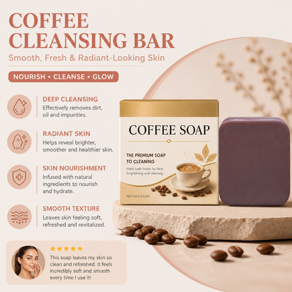 Coffee Cleansing Bar for Smooth, Fresh & Radiant-Looking Skin