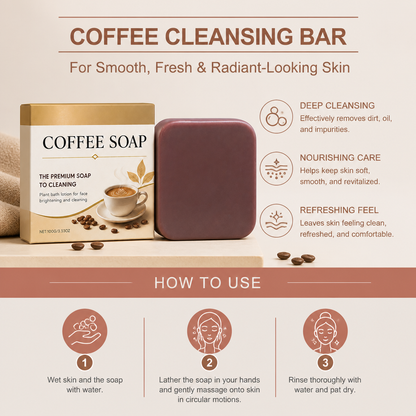 Coffee Cleansing Bar for Smooth, Fresh & Radiant-Looking Skin