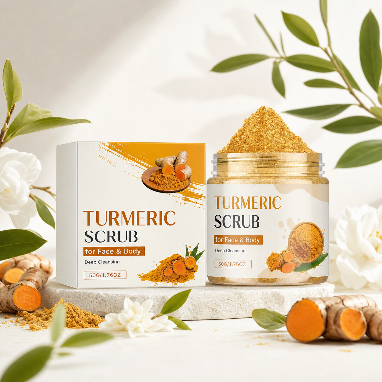Turmeric Exfoliating Face & Body Scrub for Soft, Smooth Skin