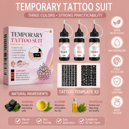 Temporary Tattoo Kit – Easy Custom Body Art With Multiple Designs