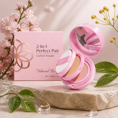 2-In-1 Cushion Powder Foundation – Lightweight Smooth Matte Finish