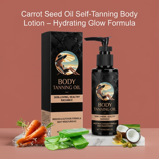 Carrot Seed Oil Self-Tanning Body Lotion – Hydrating Glow Formula