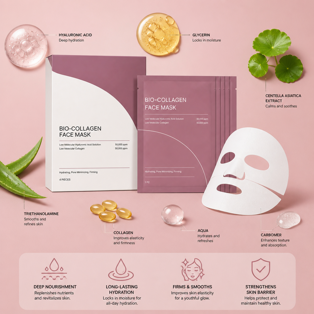 Bio-Collagen Face Mask – Deep Hydration for Smooth, Firm-Looking Skin
