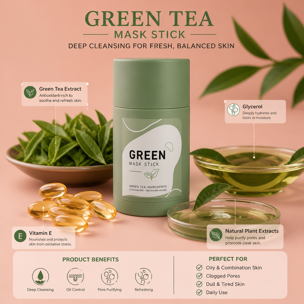Green Tea Mask Stick – Deep Cleansing for Fresh, Balanced Skin