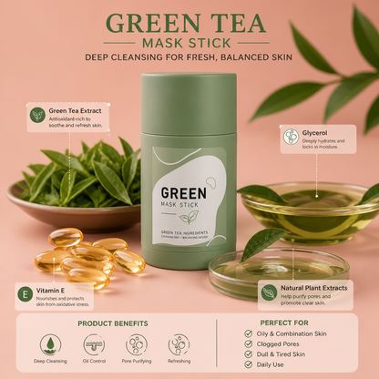 Green Tea Mask Stick – Deep Cleansing for Fresh, Balanced Skin