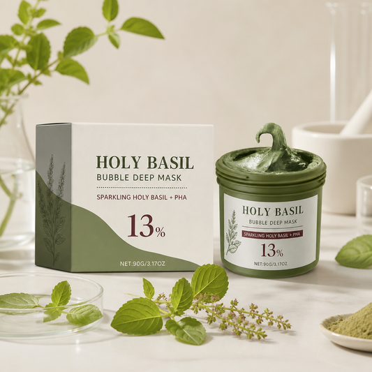 Bubble Cleansing Face Mask – Holy Basil for Fresh, Glowing Skin