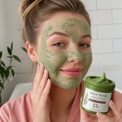 Bubble Cleansing Face Mask – Holy Basil for Fresh, Glowing Skin