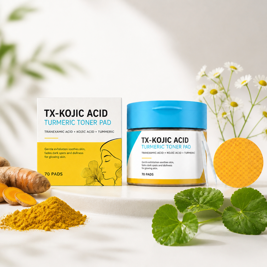 Kojic Acid & Turmeric Toner Pads – Gentle Exfoliation for Radiant Skin